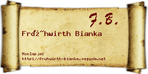 Frühwirth Bianka névjegykártya